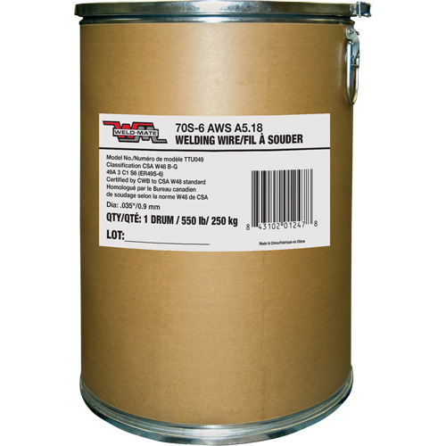 Fil &agrave; souder ER70S17, Acier au carbone, 0,035" diam&egrave;tre - Weld-Mate 
