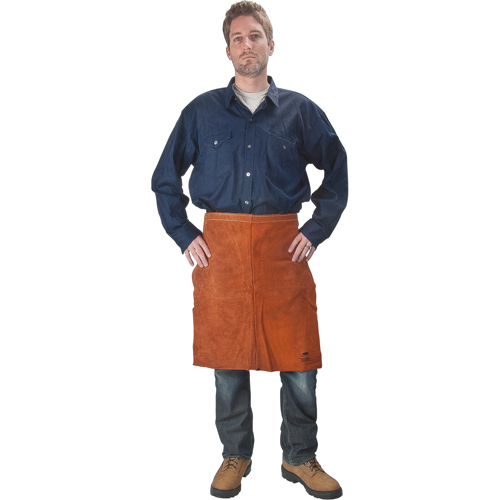 Tablier en cuir, Taille, 24" lo, Lava Brown - Weld-Mate 