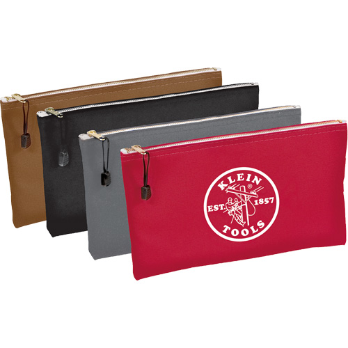 4-Pack Zipper Tool Pouches, Tool Holder, Canvas, 1 Pockets - Klein Tools 5141