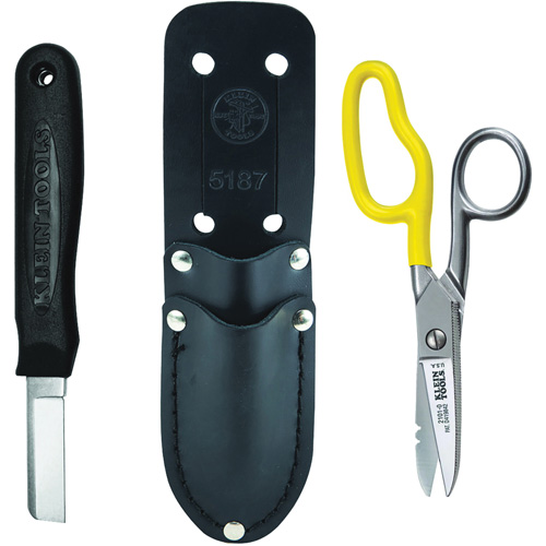 Trousse d'&eacute;pisseur de c&acirc;bles avec ciseaux &agrave; ouverture libre - Klein Tools 46039