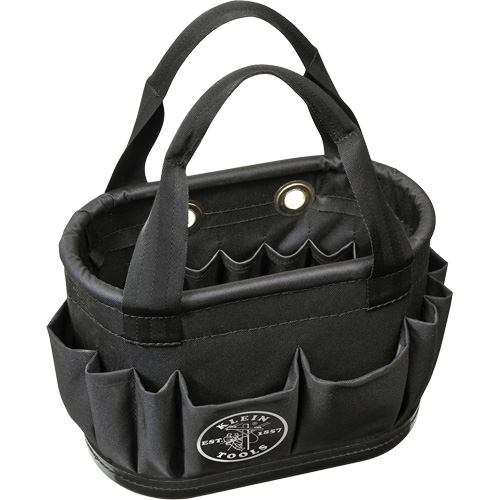 29-Pocket Hard-Body Aerial Bucket, 14" L x 10" H, Polyester, Black - Klein Tools 5144BHB14OS