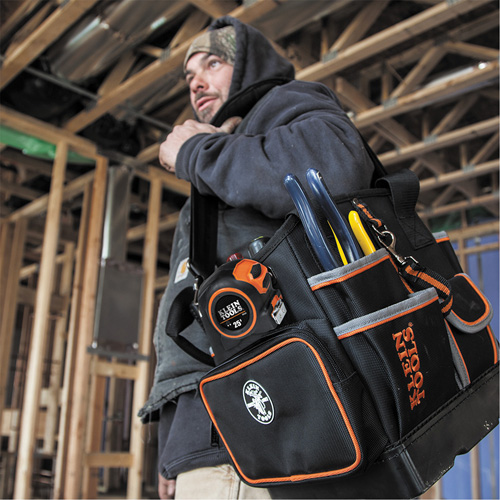 Fourretout Tradesman Pro, Nylon balistique, 40 pochettes, Noir/Orange - Klein Tools 5541610-14