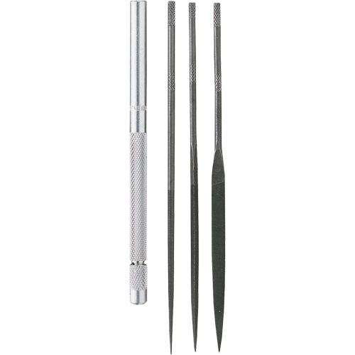Jeu de limes avec manche, 4 pi&egrave;ces - General Tools S477