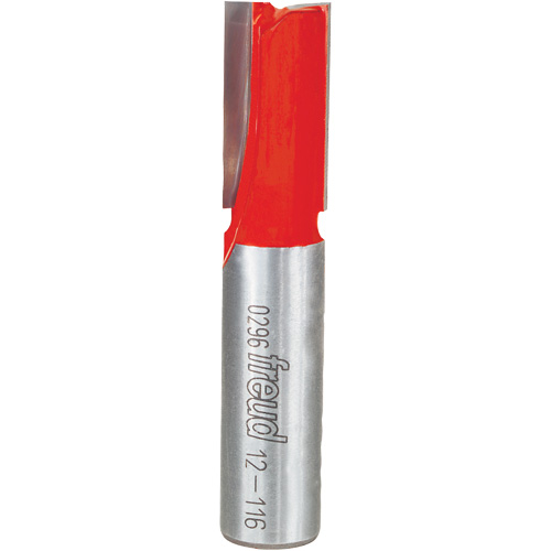 Router Bit - Double Flute Straight Bit, 1/2" Dia., 3/4" H, 2-5/8" L - Freud 12-116
