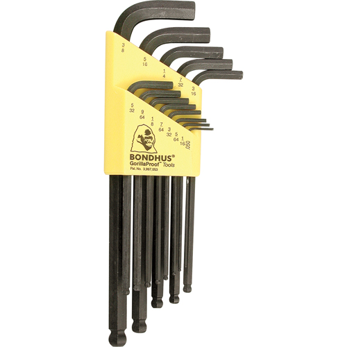 Balldrive L-Style Hex Key Set, 13 Pcs. - Bondhus 10937-BON