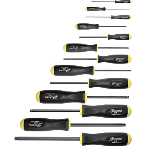 Ball Driver Screwdriver Sets - SAE, 13 Pcs. - Bondhus 10637-BON