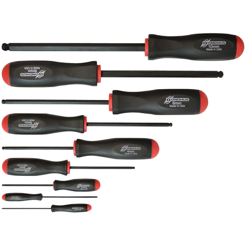 Ball Driver Screwdriver Sets - Metric, 9 Pcs. - Bondhus 10699-BON