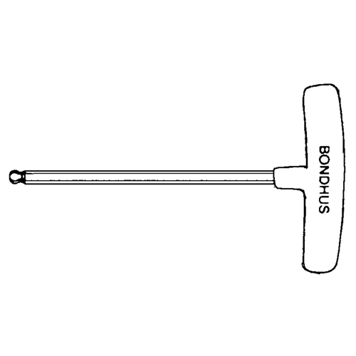 Individual Hex Keys - SAE, Ball End, 3/32" x 6" L, T Handle - Bondhus 13205-BON