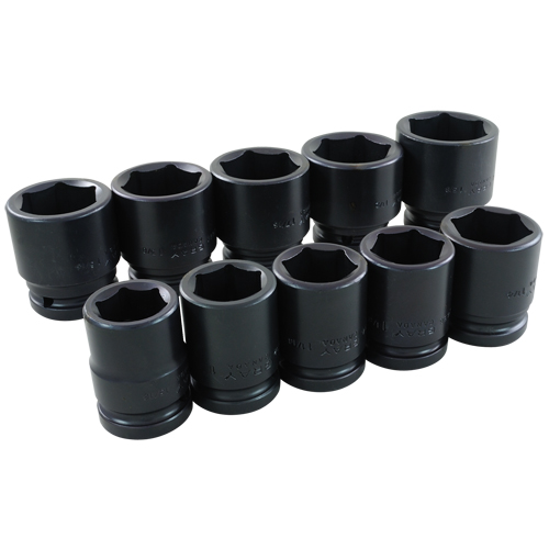 Socket Set, 10 Pcs, Impact, 3/4" Drive Size - Gray Tools 45010