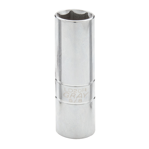 Spark Plug Socket, 1/2" Drive, 13/16" Socket, 3" L - Gray Tools LD26R