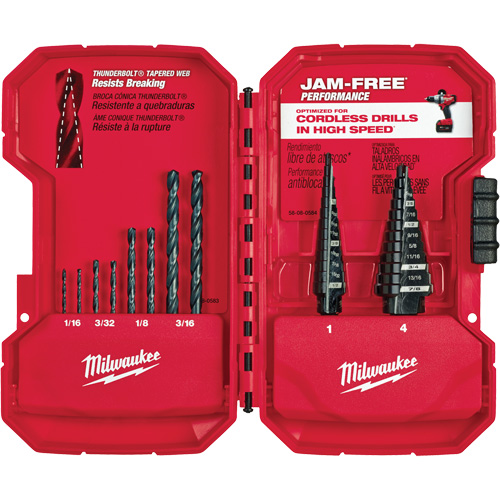 Jeu de forets &eacute;tag&eacute;s, 10 morceaux, Acier rapide - Milwaukee 48-89-9222