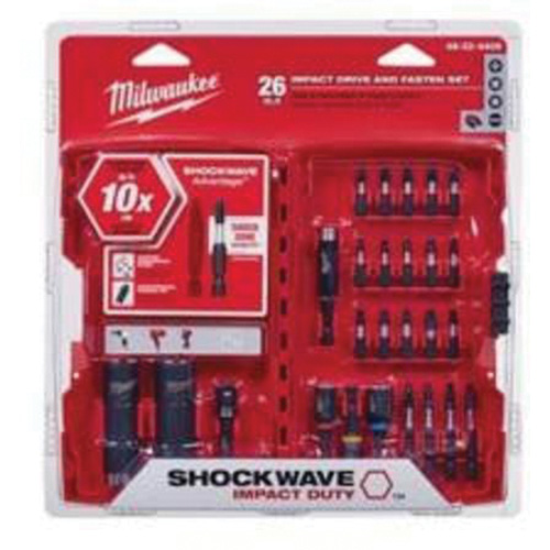 Jeu d'embouts d'impact Shockwave, 26 morceaux, Acier - Milwaukee 48-32-4408CAN
