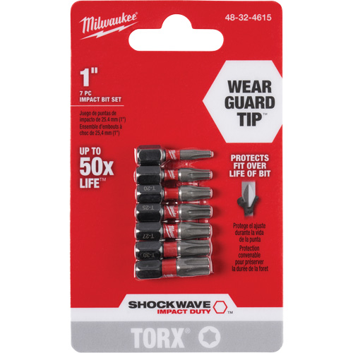 Shockwave 1" Impact Duty Bit Set, 7 Pcs., Torx&reg; - Milwaukee 48-32-4615