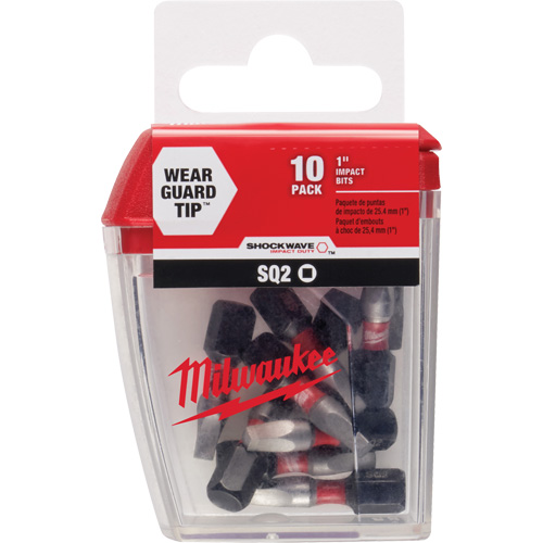 Shockwave Impact Insert Bits, Square, #2, 1/4" Drive - Milwaukee 48-32-5008CAN