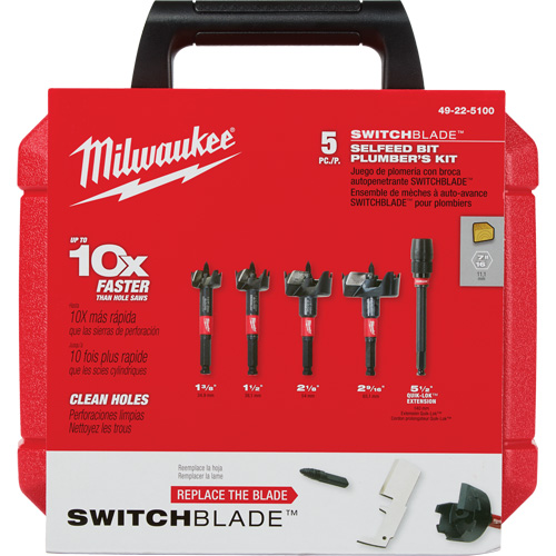 Switchblade Plumber's Self-Feed Bit Set - Milwaukee 49-22-5100