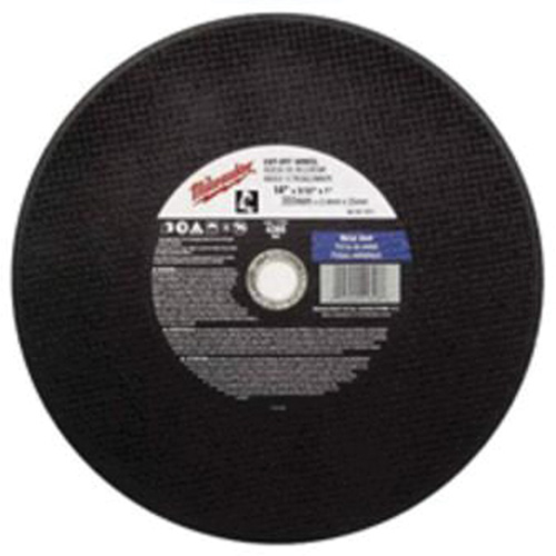 Meule &agrave; tronçonner de premi&egrave;re qualit&eacute;, 12" x 1/8", Arbre de 20 mm, Type 1, Carbure de silicium, 4365 Tr/min - Milwaukee 49-94-1280