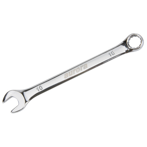 Cl&eacute; mixte, 12 pans, 10 mm, Fini Chrome - Outils Aurora 