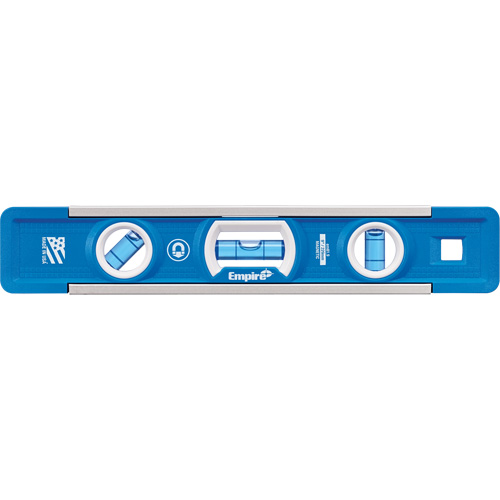 True Blue&reg; Torpedo Level, 9" L, Aluminum, 3 Vials, Magnetic - Empire Level EM81.9