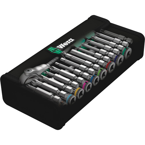Jeu de rochet rapide imp&eacute;rial Zyklop, 28 Mcx, Prise de 1/4" - Wera Tools 05004019001