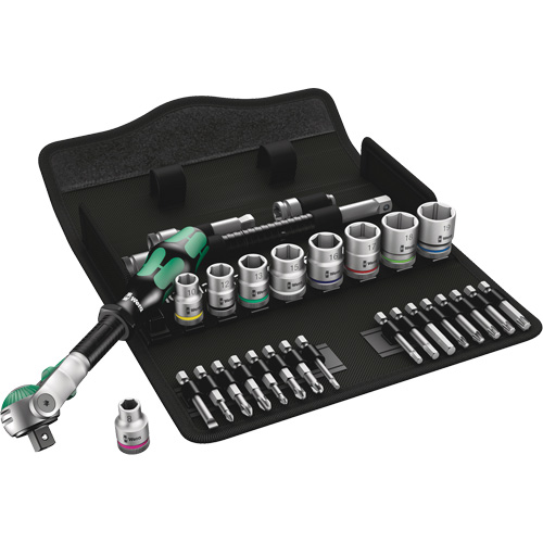 Jeu de rochet rapide m&eacute;trique Zyklop, 29 Mcx, Prise de 3/8" - Wera Tools 05004046001