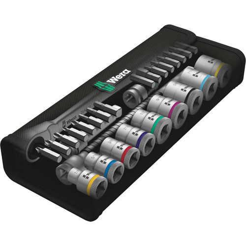 Zyklop Imperial Metal Ratchet with Switch Lever Set, 29 Pcs, 3/8" Drive Size - Wera Tools 05004051001