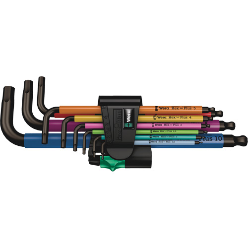 Hex Plus Key Set, 9 Pcs., Metric - Wera Tools 05073593001