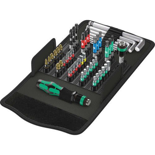 Kraftform Kompakt 100 Screw Driving set 52-PC, 6-1/32" L, Plastic Handle - Wera Tools 05057460001