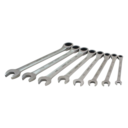 Wrench Set, Combination, 8 Pieces, Imperial - Gray Tools 59708A