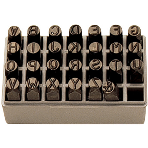 Jeu de lettres pour estampage &agrave; la main, 27 morceaux - Gray Tools 34-20400