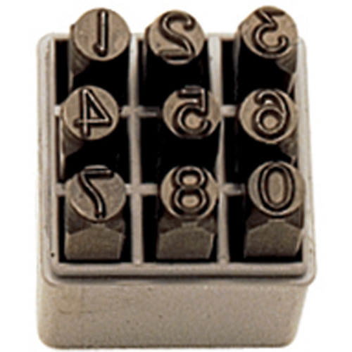 Jeu de num&eacute;ros &agrave; estamper &agrave; la main, 9 morceaux - Gray Tools 34-20601