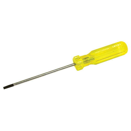 Electrician's Slotted Screwdriver, 5/32" Tip, Round, 7-3/4" L, Plastic Handle - Gray Tools 30504