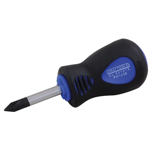 Phillips Screwdriver, #2, 4" L, Cushion Grip Handle - Gray Tools 50201A
