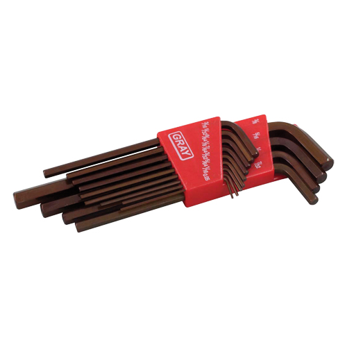 Long Arm Hex Key Set, 13 Pcs., Imperial - Gray Tools 68713