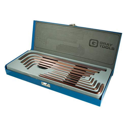Extra Long Arm Hex Key Set, 10 Pcs., Metric - Gray Tools 697310