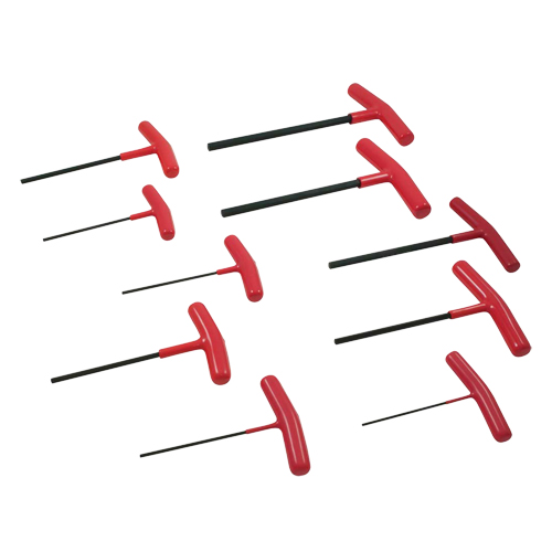 Jeu de cl&eacute;s hexagonales avec manche en T, 10 mcx, Imp&eacute;rial - Gray Tools 698610