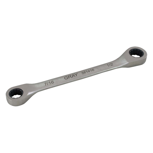 Cl&eacute; &agrave; cliquet polygonale double pour engrenage, 12 pans, 11/16" x 3/4", Fini Ordinaire - Gray Tools 562224