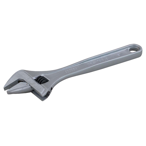 Adjustable Wrench, 8" L, 1-3/32" Max Width, Plain - Gray Tools 65308A
