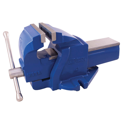 Ductile Iron Mechanics Bench Vise, 4" Jaw Width, 2" Throat Depth - Gray Tools VS3A