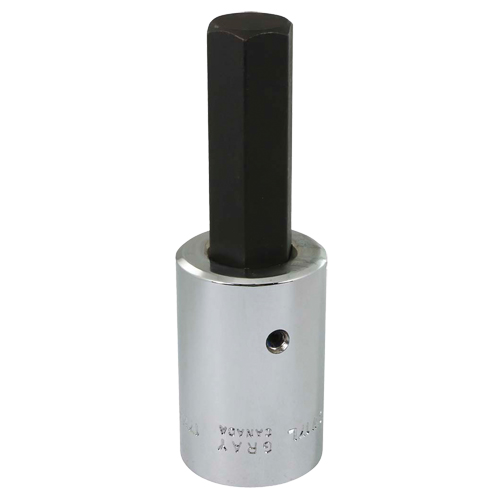 Bit Socket, Hex, 17 mm x 101 mm L, 1/2" Square Drive Drive - Gray Tools MDW17L
