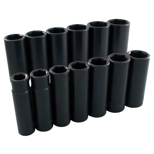 Jeu de douilles, 13 Mcx, Chocs, Prise de 1/2", Profond - Gray Tools PL13T