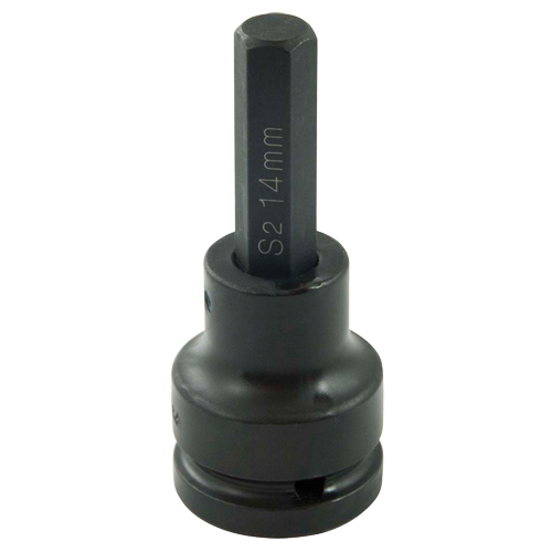 Bit Socket, Hex, 14 mm x 102 mm L, 3/4" Drive - Gray Tools PB2614M