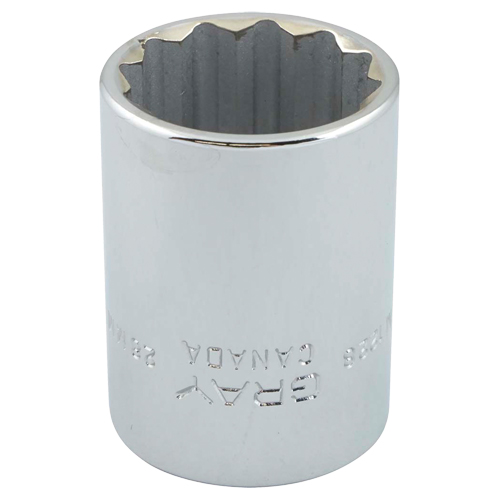 Socket, 28 mm, 1/2" Drive, 12 Points - Gray Tools M1228