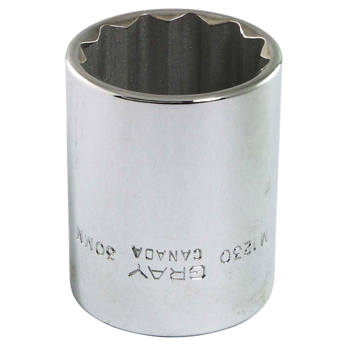 Socket, 30 mm, 1/2" Drive, 12 Points - Gray Tools M1230