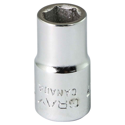Socket, 7 mm, 1/4" Drive, 6 Points - Gray Tools M607