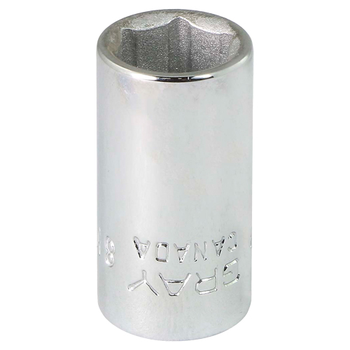 Socket, 8 mm, 1/4" Drive, 6 Points - Gray Tools M608
