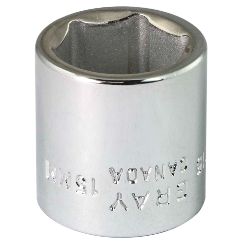 Douille, 15 mm, Prise 1/4", 6 pans - Gray Tools M615