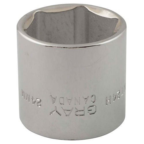 Socket, 24 mm, 3/8" Drive, 6 Points - Gray Tools MT24H