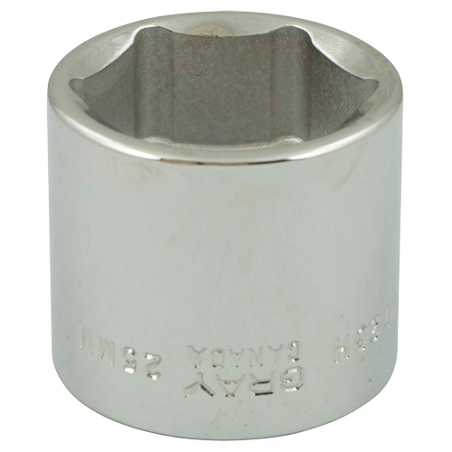 Socket, 25 mm, 3/8" Drive, 6 Points - Gray Tools MT25H