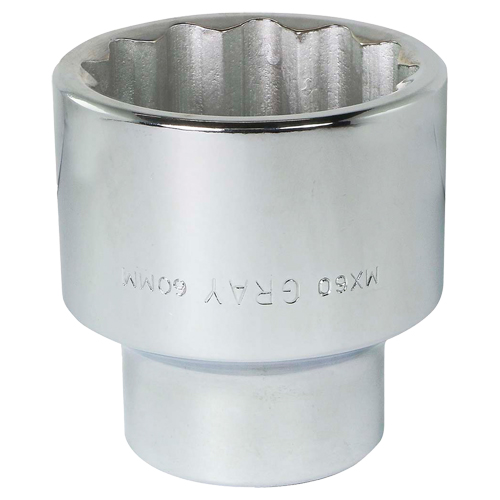 Socket, 60 mm, 1" Drive, 12 Points - Gray Tools MX60
