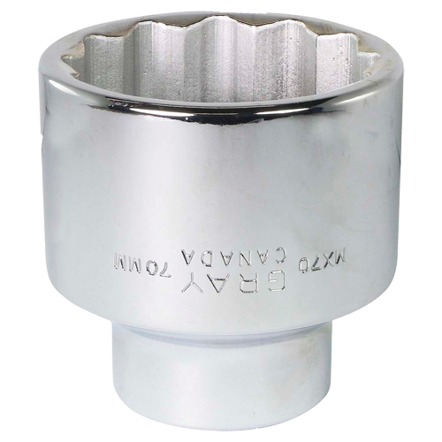 Socket, 70 mm, 1" Drive, 12 Points - Gray Tools MX70
